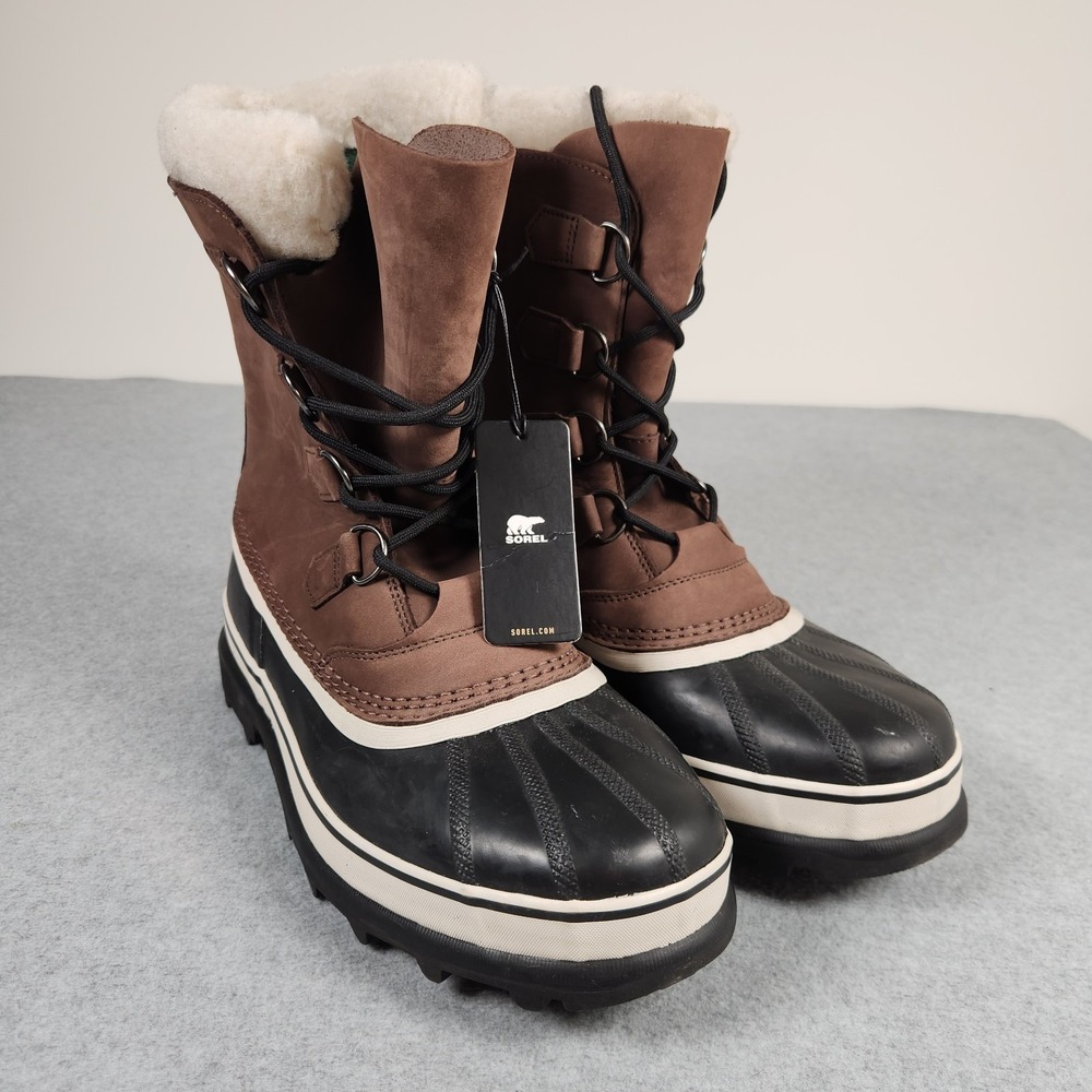 Sorel Caribou Boots Mens 11.5 Brown Leather Waterproof Insulated NM1000-238